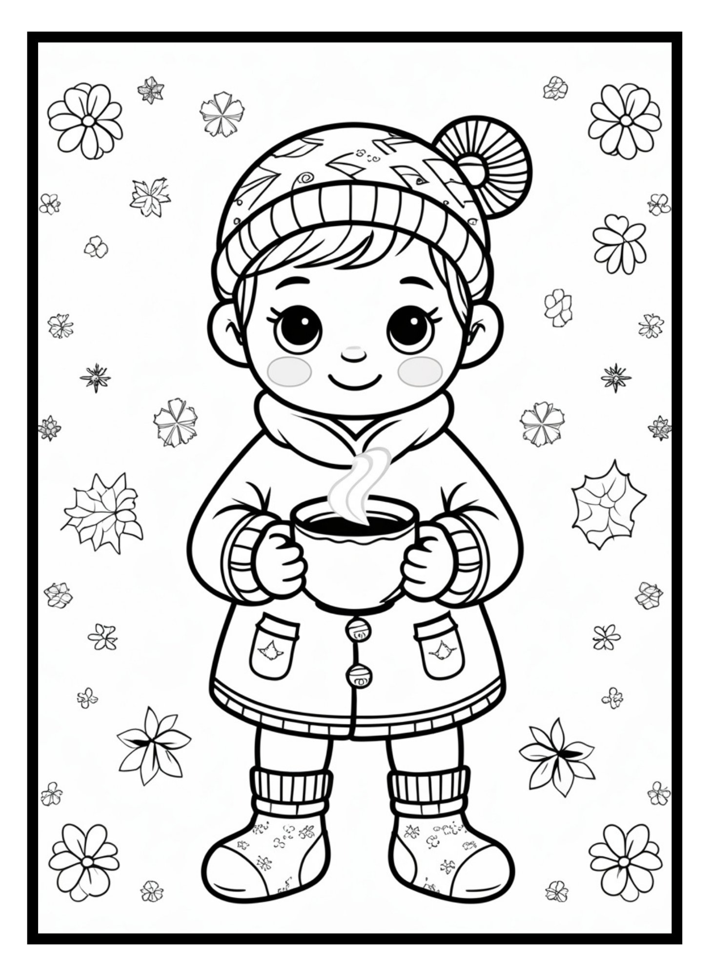 Cute coloring pages for girls printable cozy reindeer coloring sheet