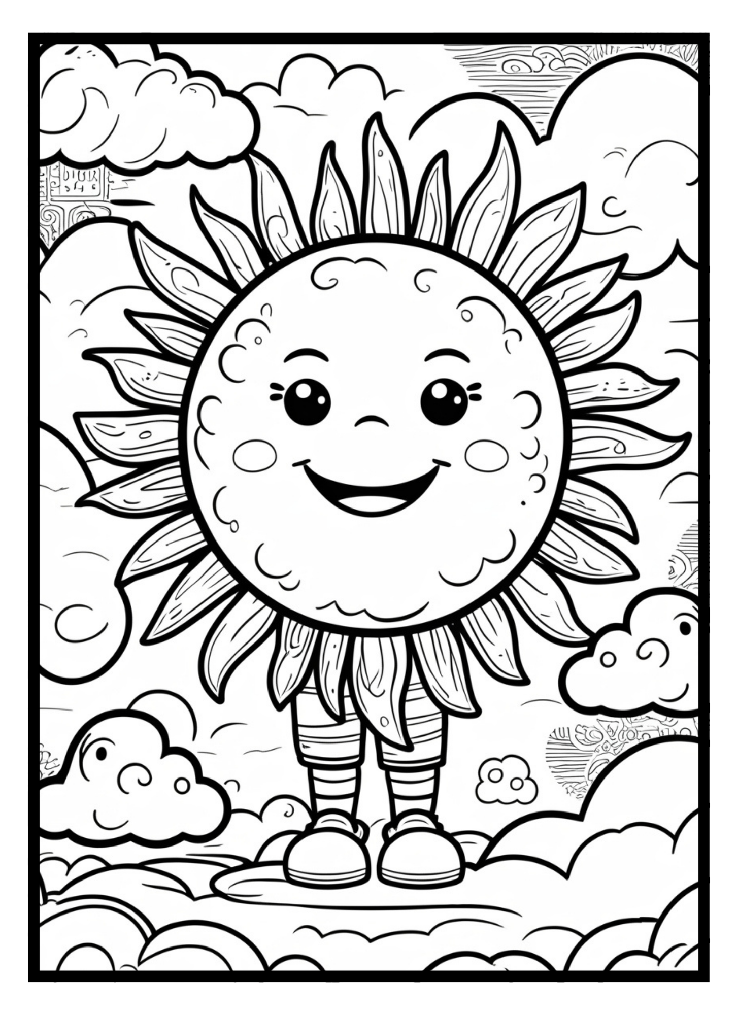 Smiling Sun Coloring Sheet