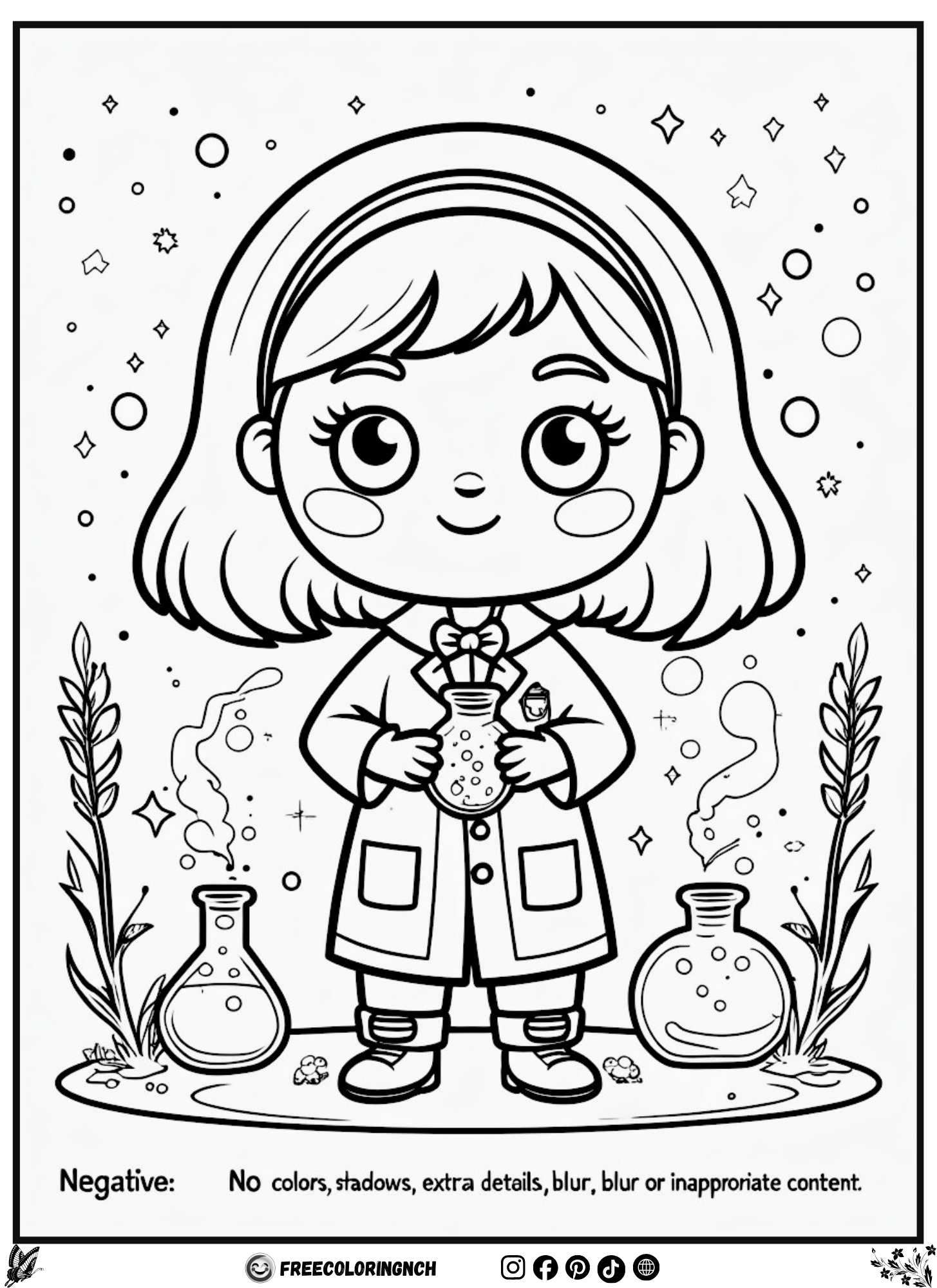 Magic Potion Scientist coloring pages printable