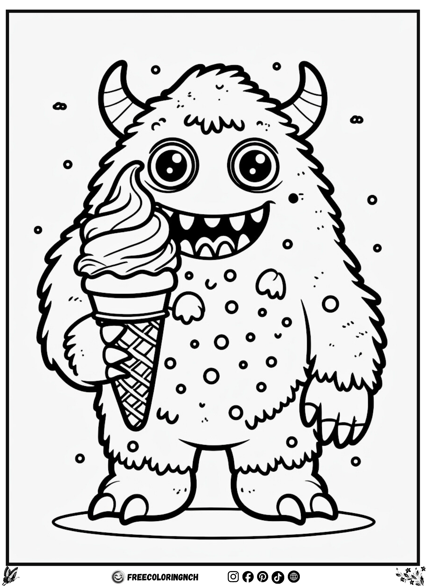 Ice Cream Monster coloring pages printable