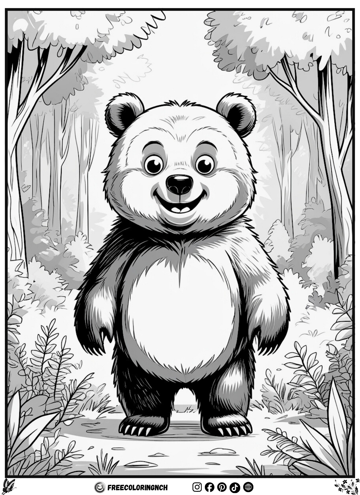 Gentle Bear Coloring Page