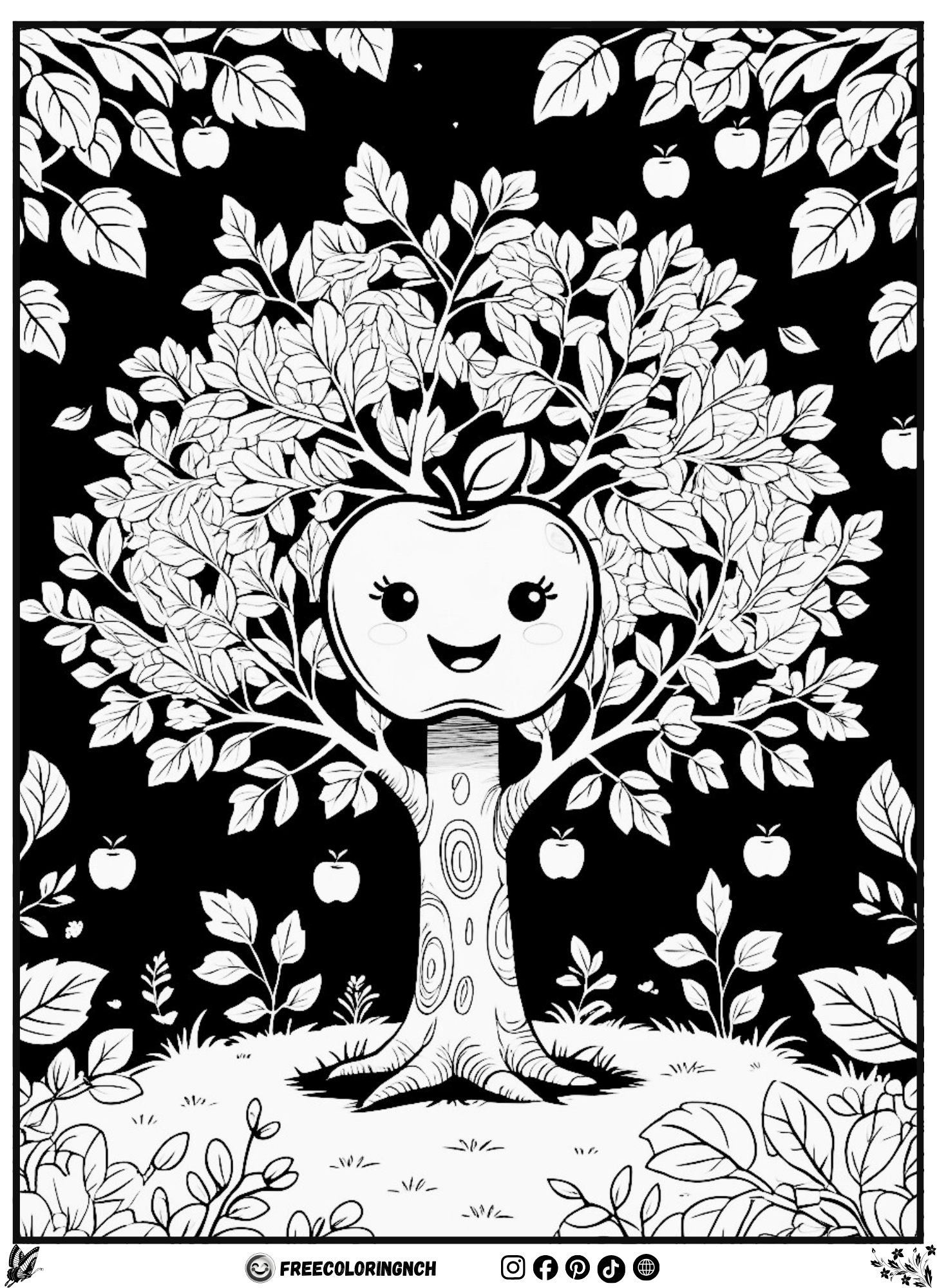 FreeColoringNCH cute tree coloring sheet free printable