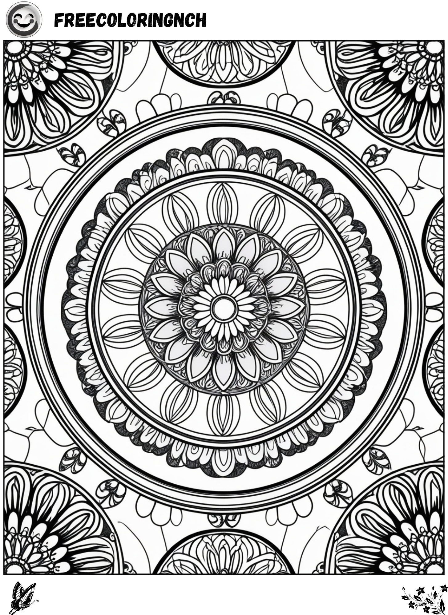 Harmony Circle Mandala Coloring Page Printable