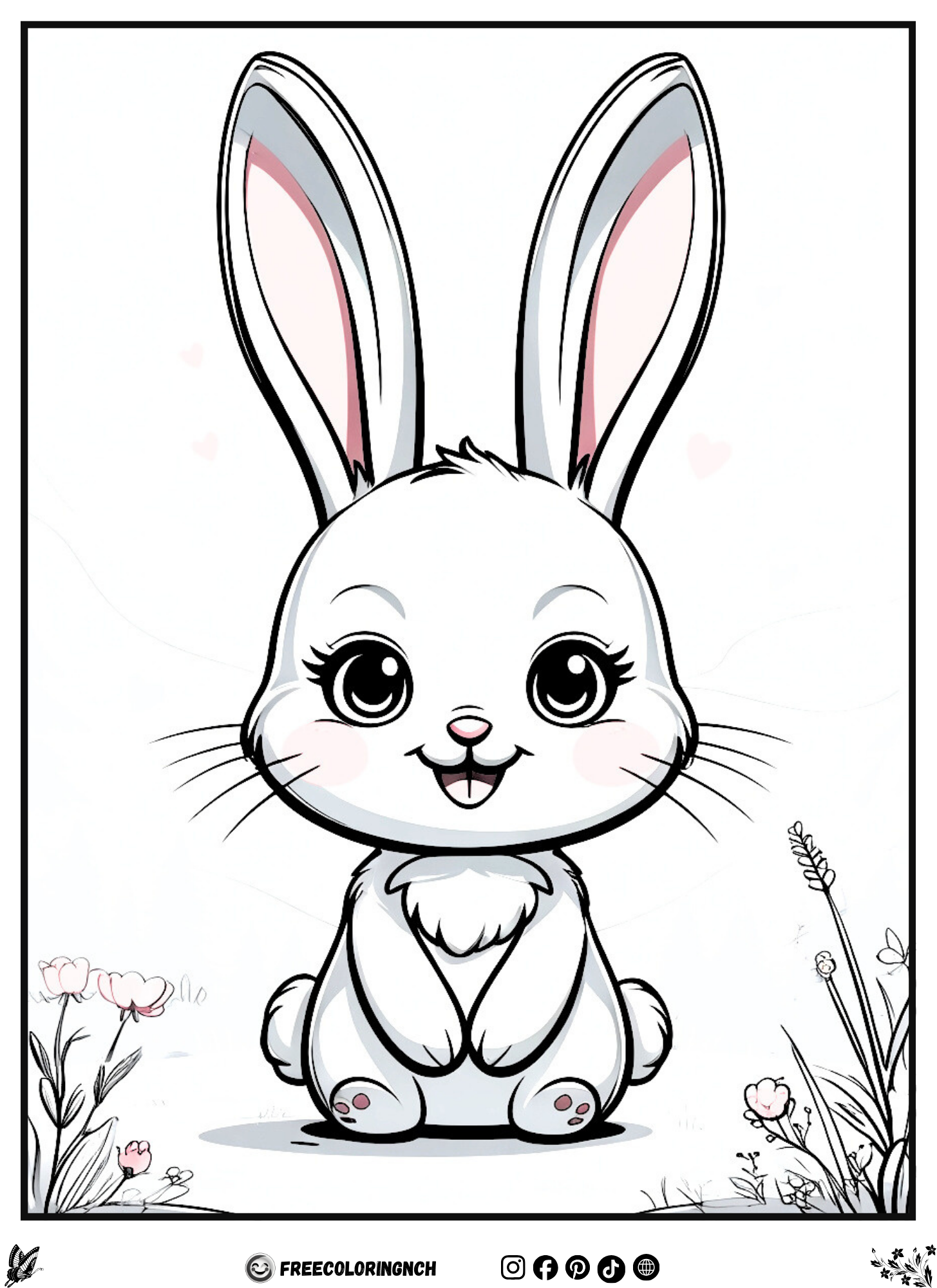 Kawaii Fox Coloring Sheet 6