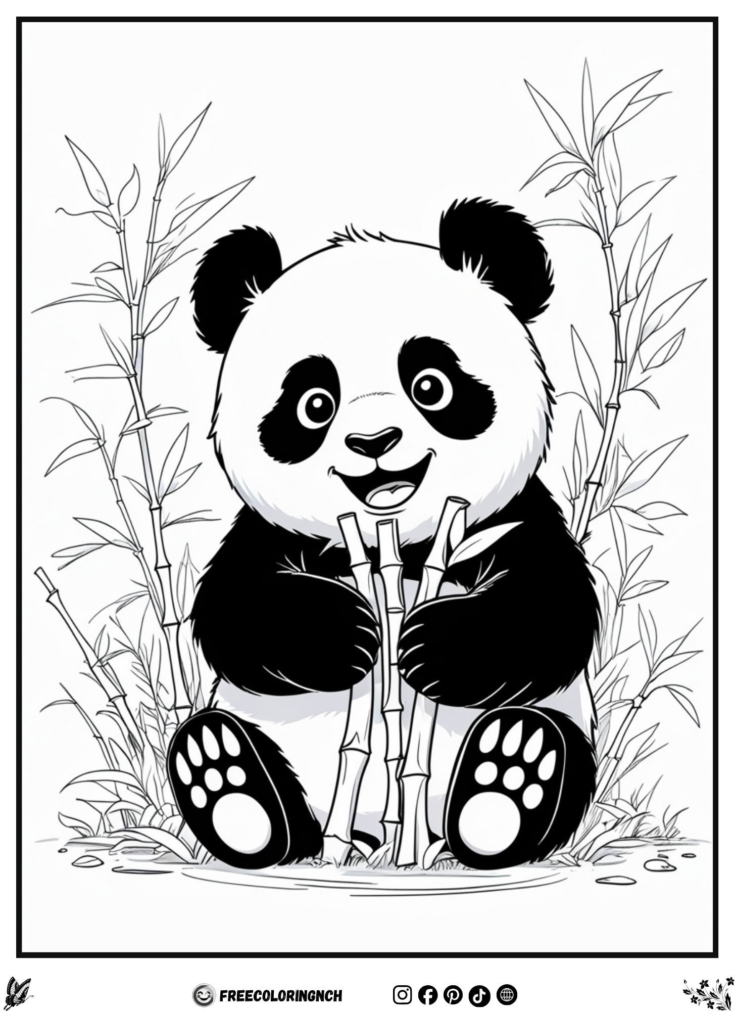 Kawaii Panda Coloring Sheet