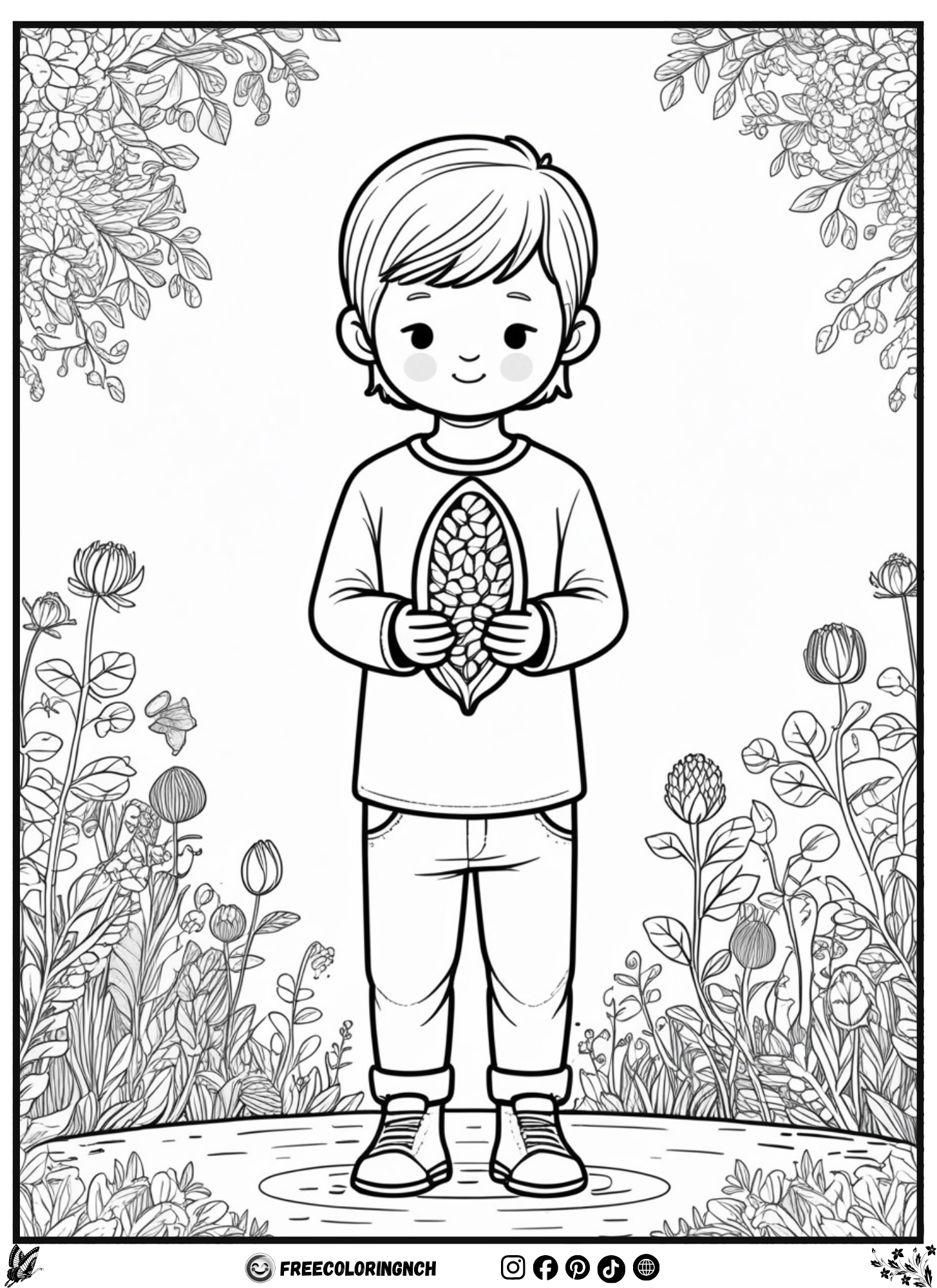 Seed Pod Calm Coloring Page Free Printable