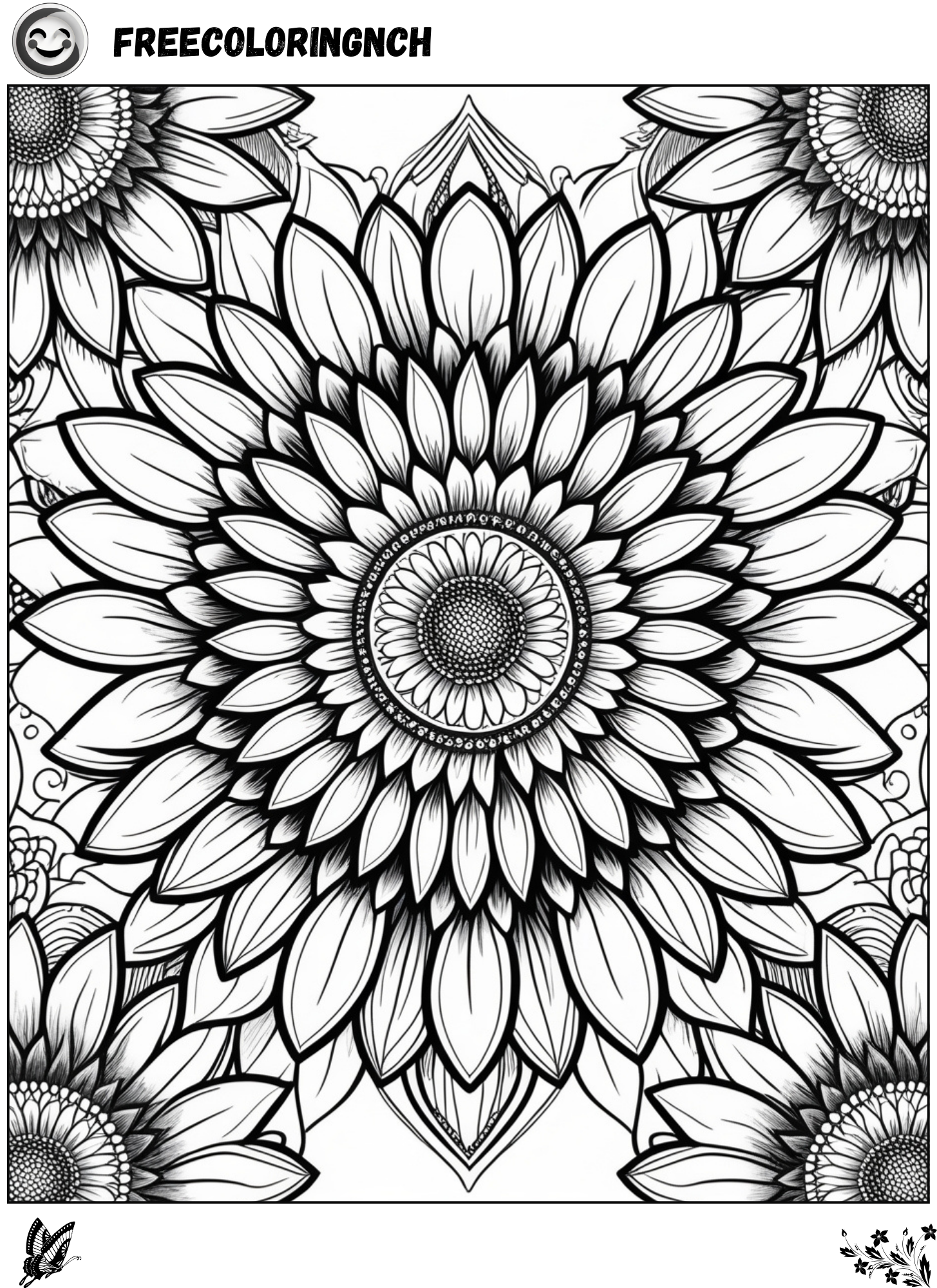 Mystical Lotus Mandala Coloring Page Printable