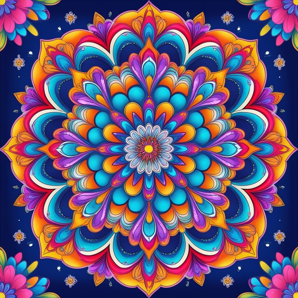 Fully colored mandala coloring pages printable sheet for kids and adults with vibrant patterns, perfect for relaxation, mindfulness, and creativity.