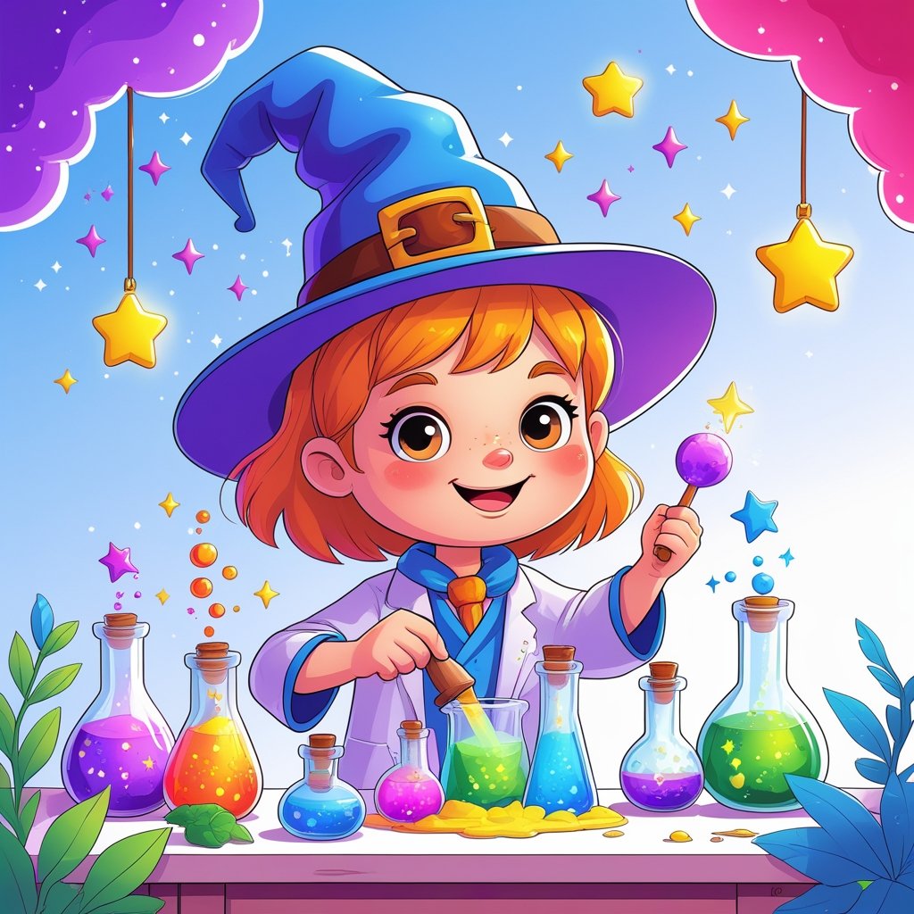 Magic Potion Scientist Coloring Pages Printable for Kids and Adults