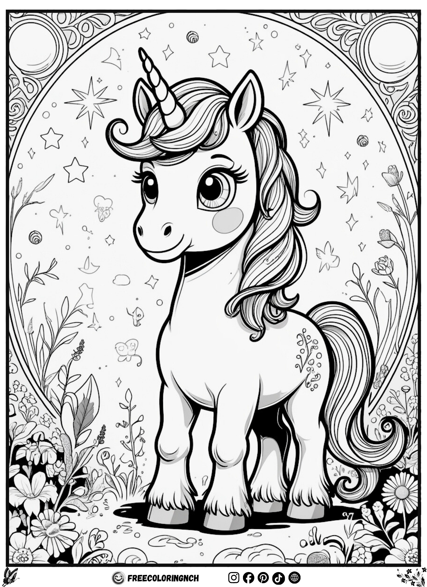 Magical Spirit Unicorn Coloring Page - Spirit Animal Coloring Pages
