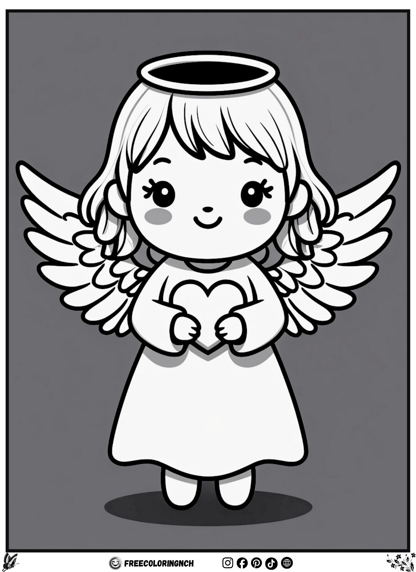 Cute Angel Color Sheet for Kids