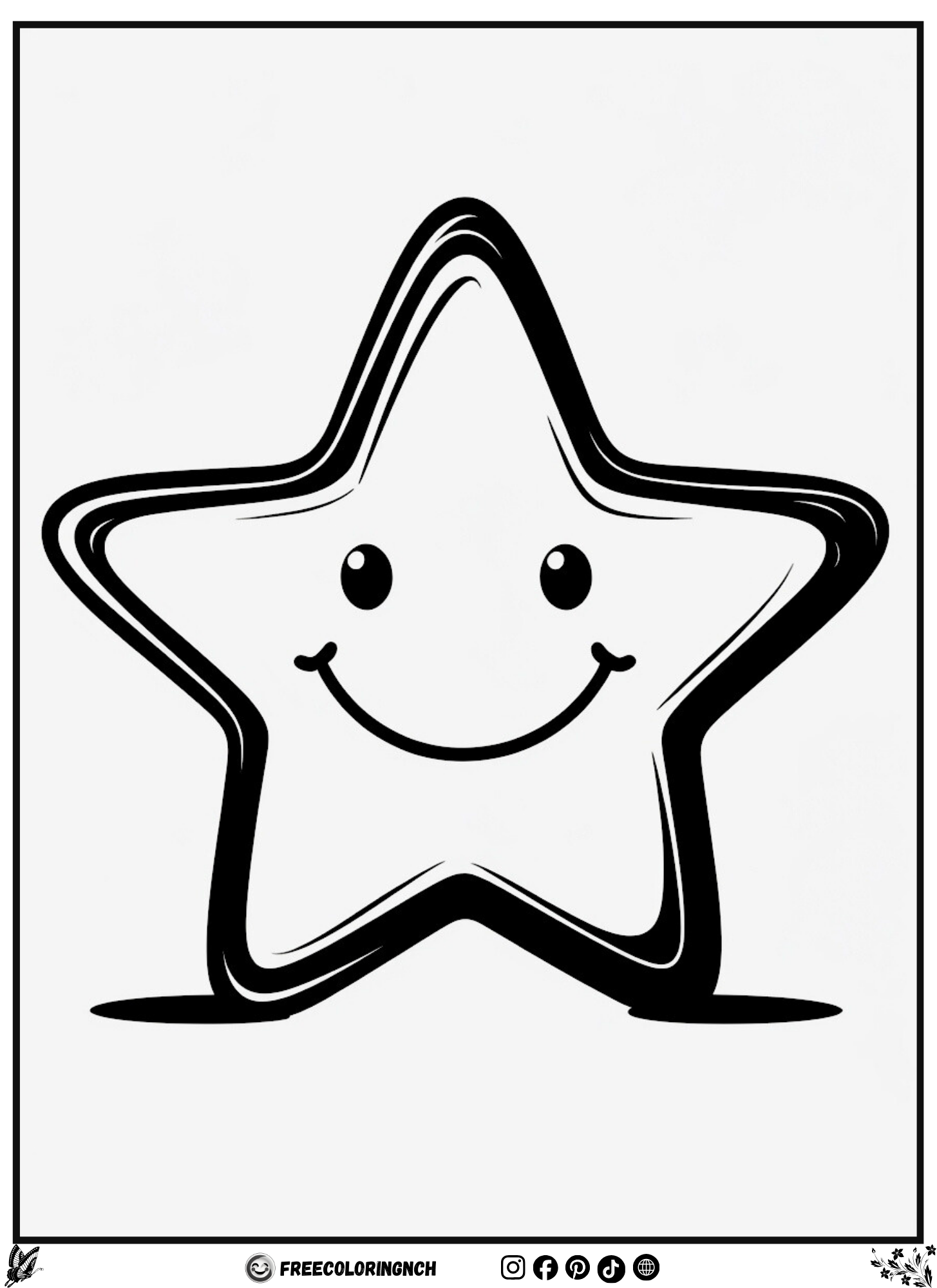 Cute Star Coloring Page for Kids