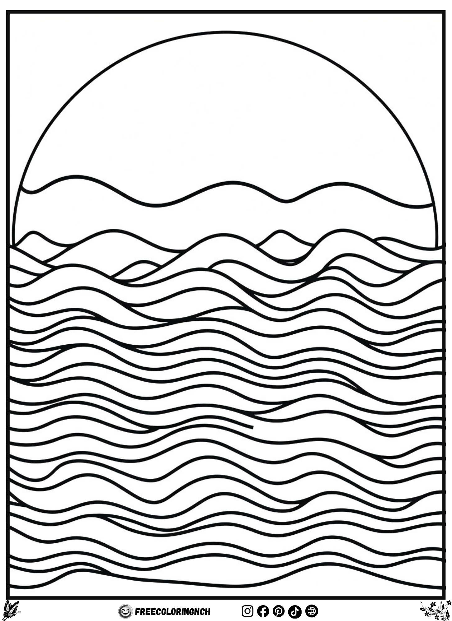 Ocean Wave Nature Coloring Sheet - free printable