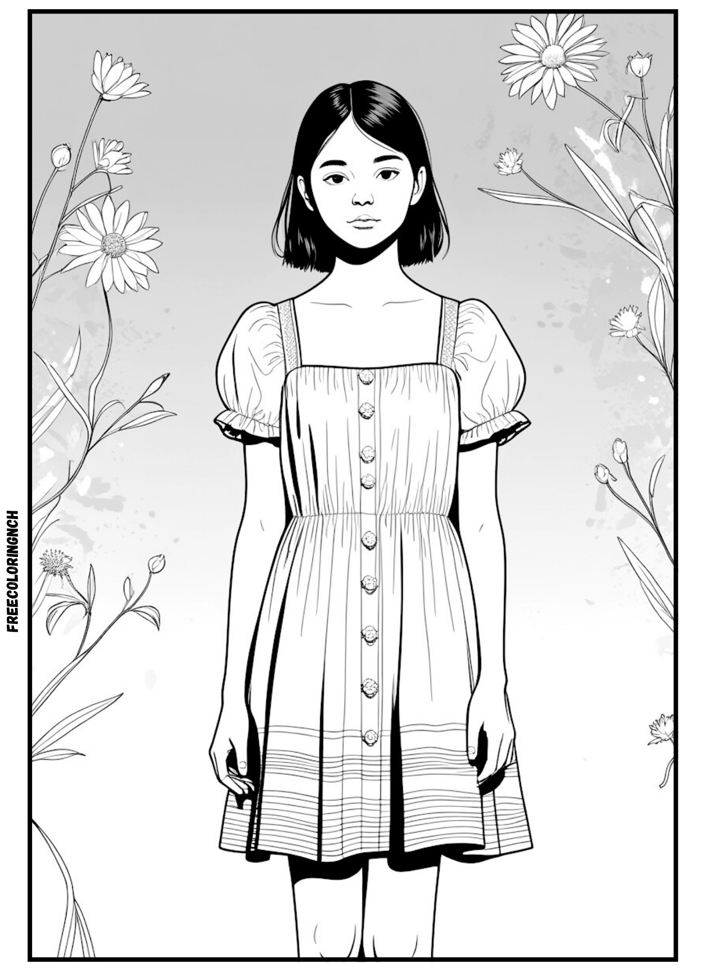 Summer Sundress Coloring Sheet