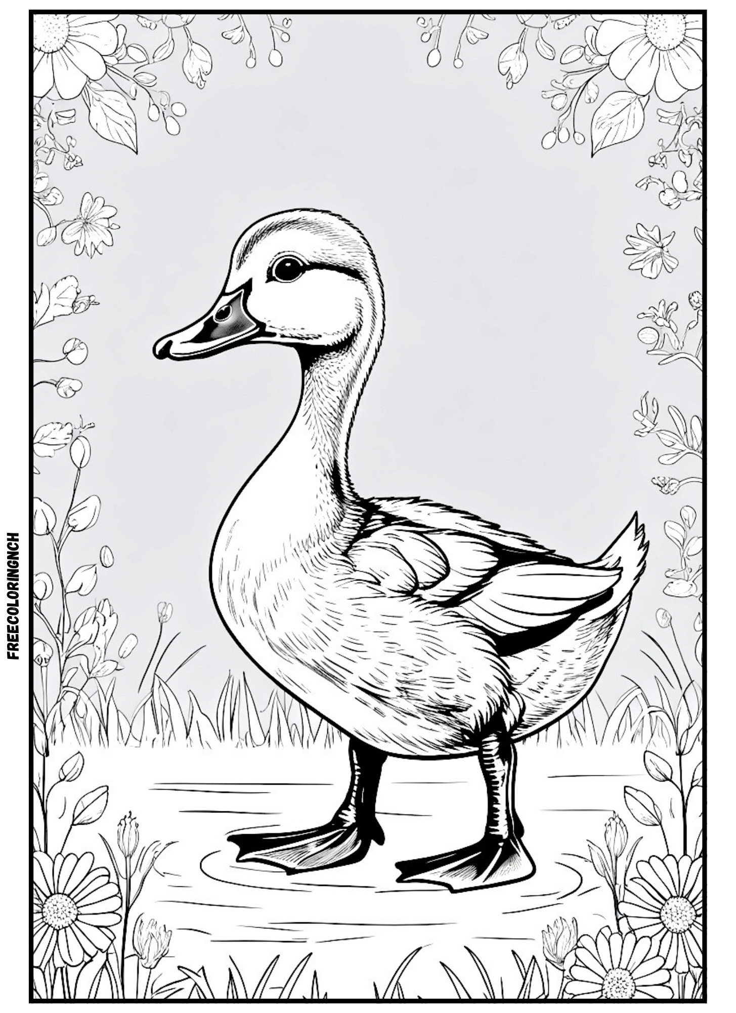 Duckling farm animals coloring pages printable for kids
