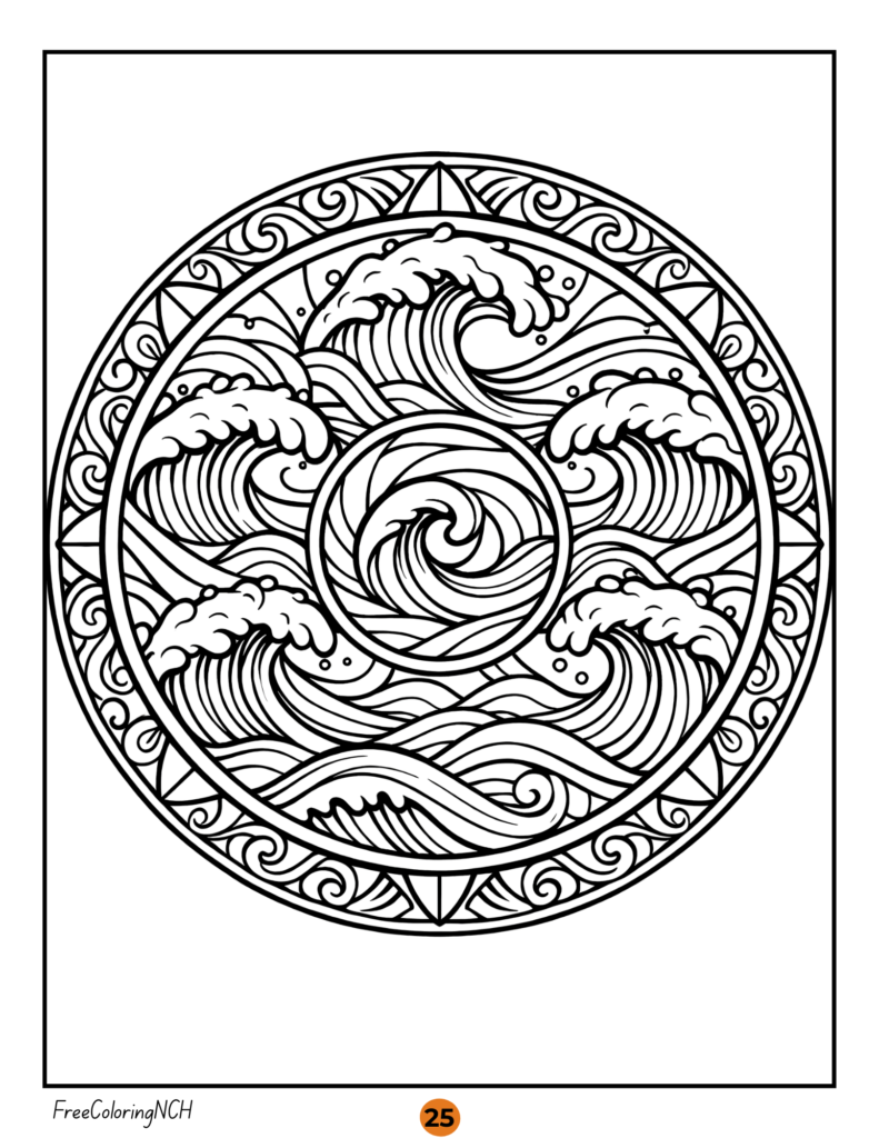 Detailed mandala coloring page high resolution printable