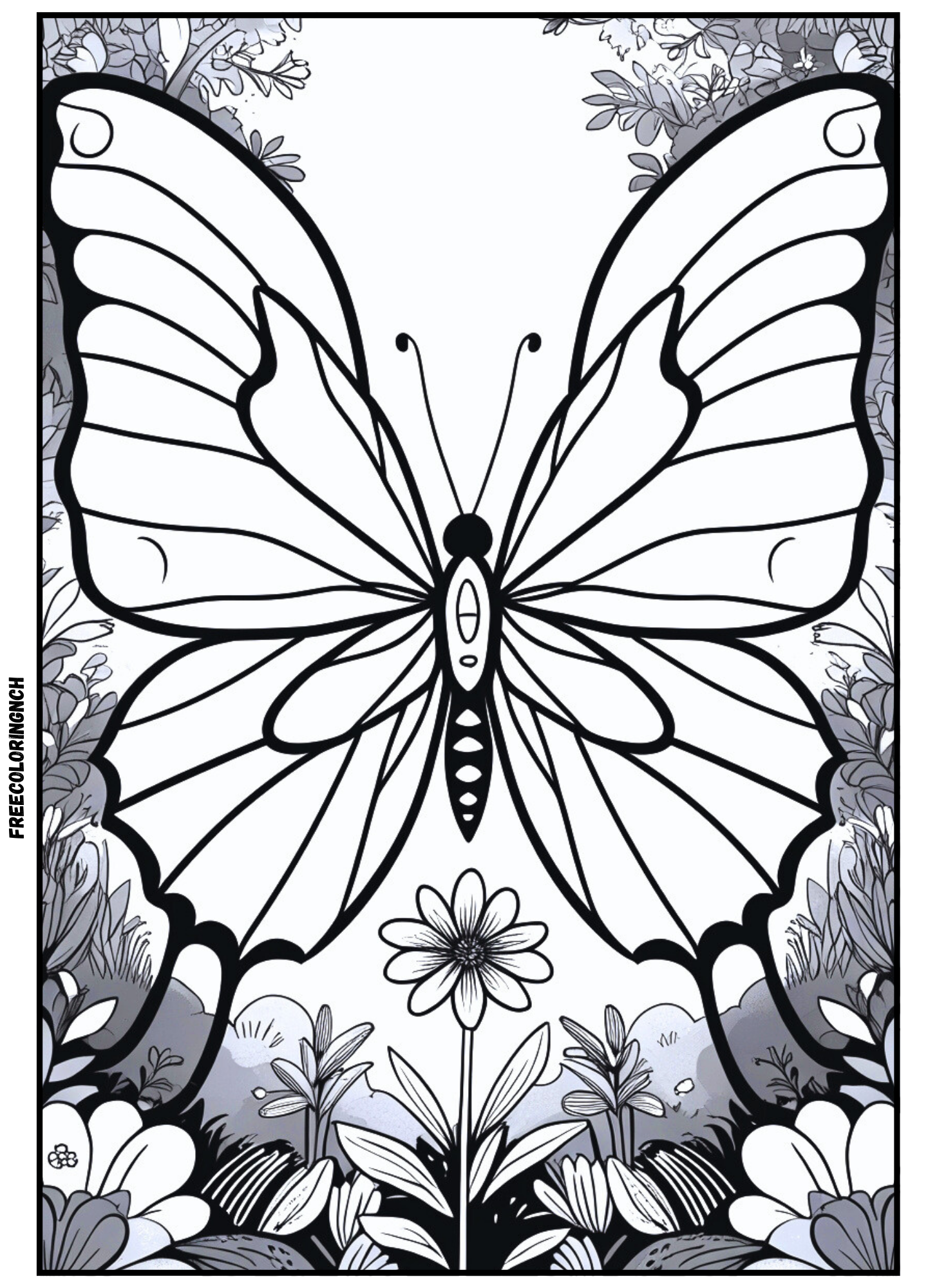 Butterfly Shapes Coloring Page Kids Printable