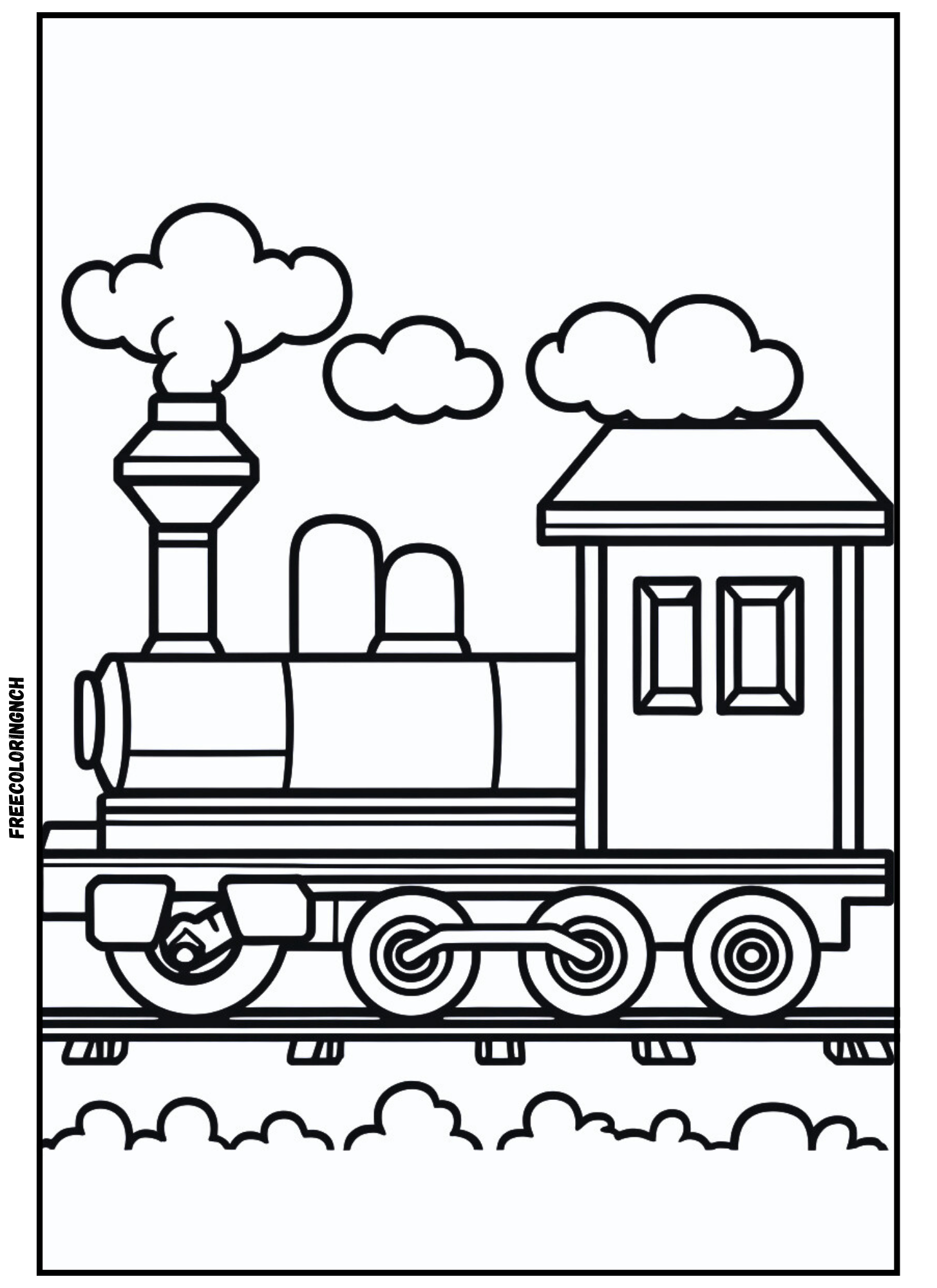 Shape Train Coloring Page Kids Printable